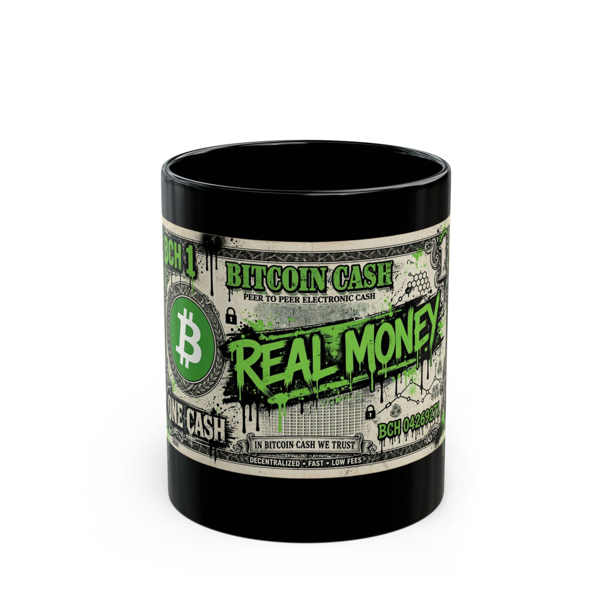 Real Money Bill Black Mug