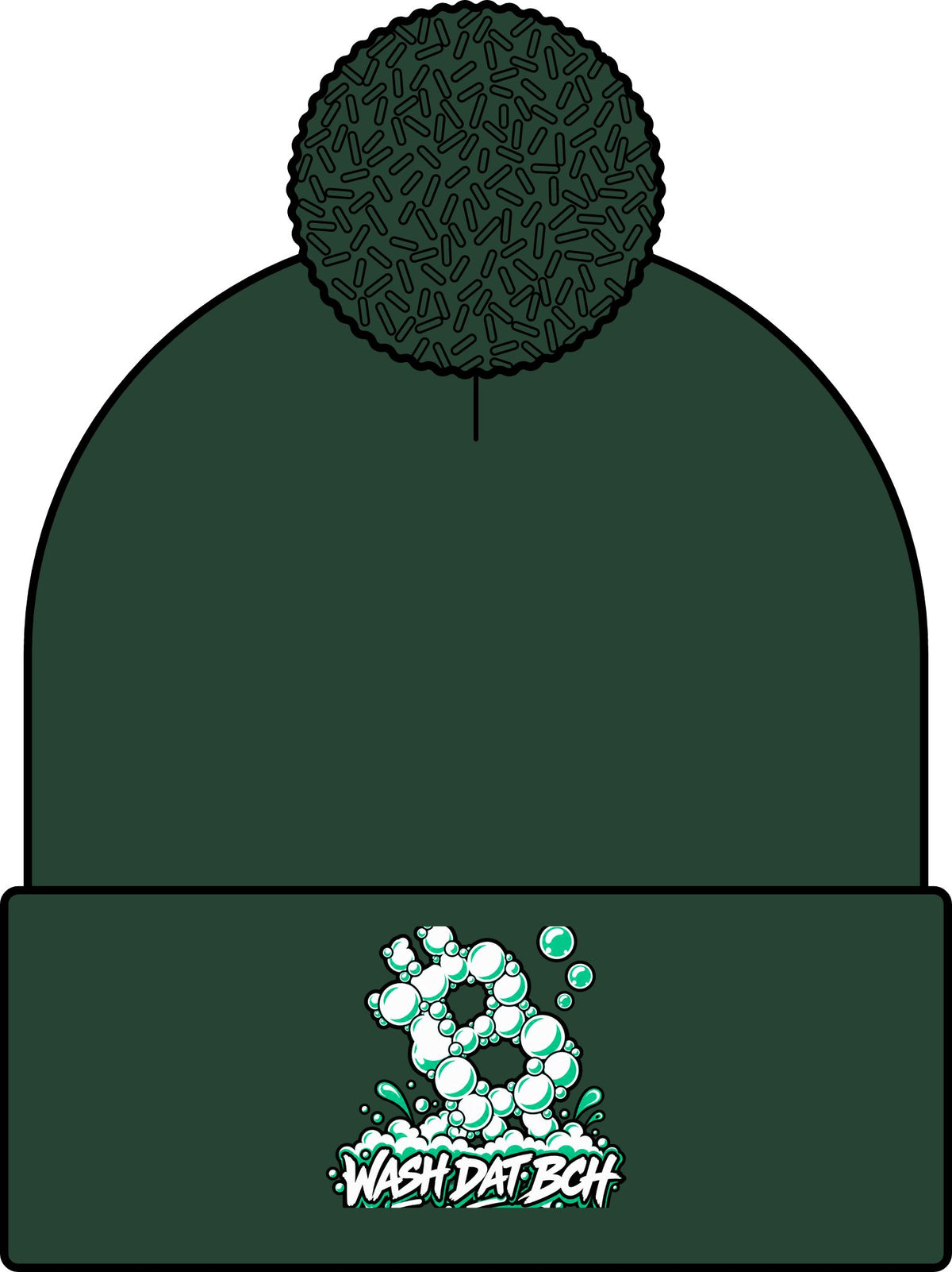 WASH DAT BCH — Bubble Cash Skullie (Green/White)