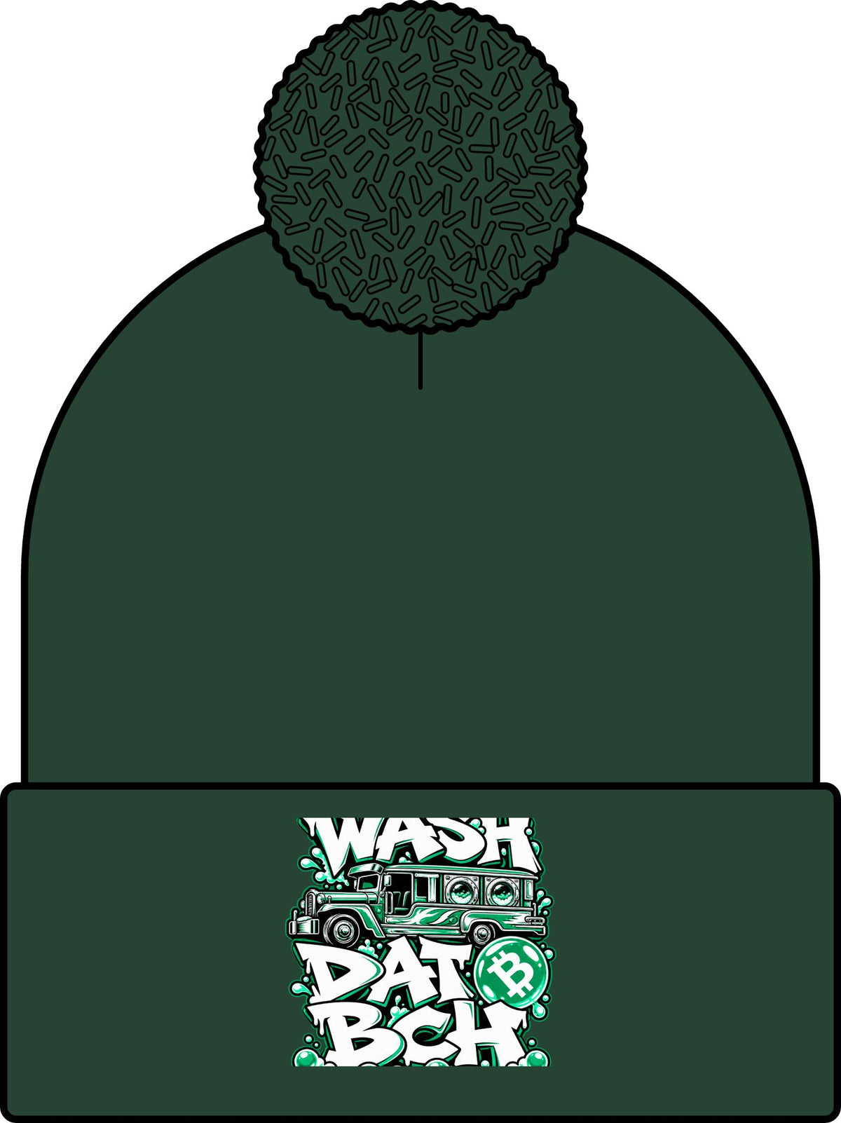 WASH DAT BCH — Hero Skullie (Green/White)