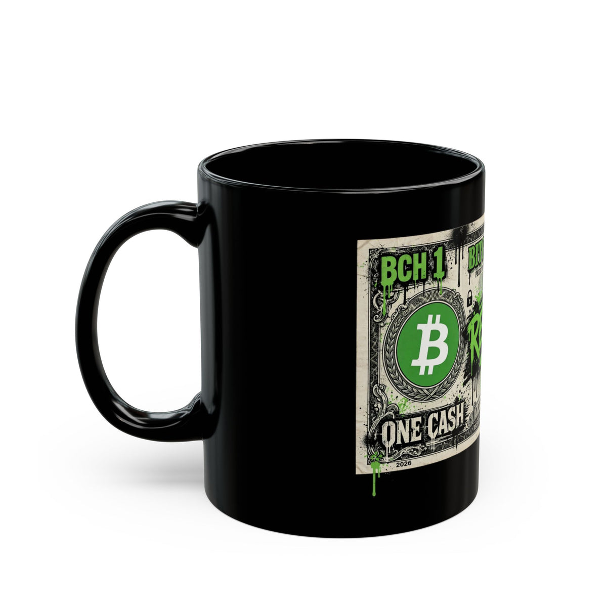Real Money Bill Black Mug