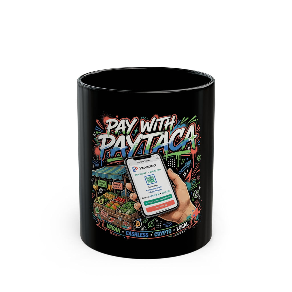 Pay with Paytaca Black Mug
