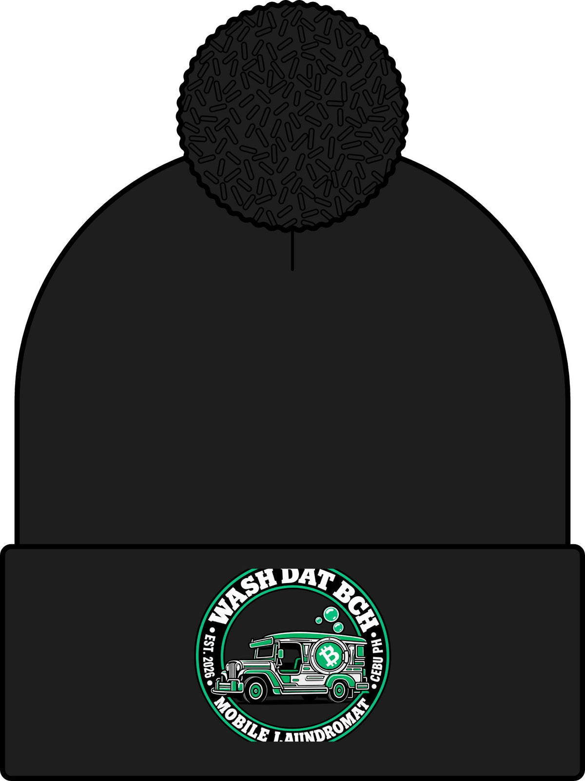 WASH DAT BCH — Rolling Laundry Badge Skullie (Green/White)