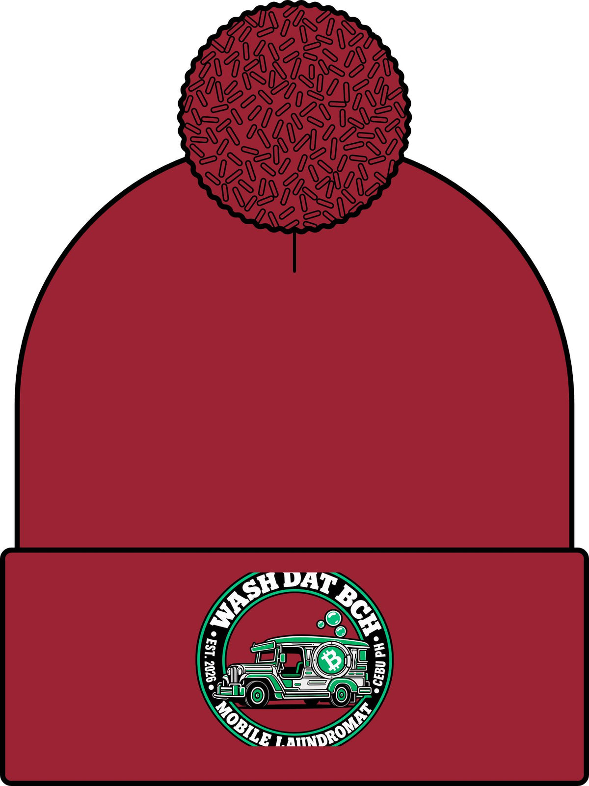 WASH DAT BCH — Rolling Laundry Badge Skullie (Green/White)