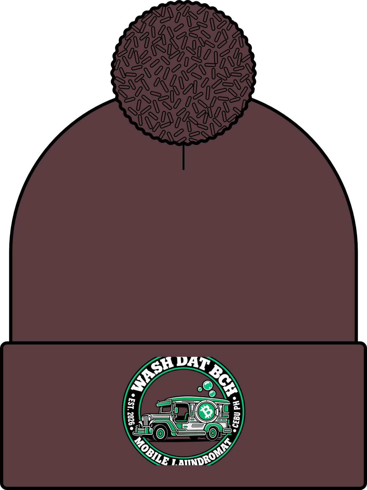 WASH DAT BCH — Rolling Laundry Badge Skullie (Green/White)