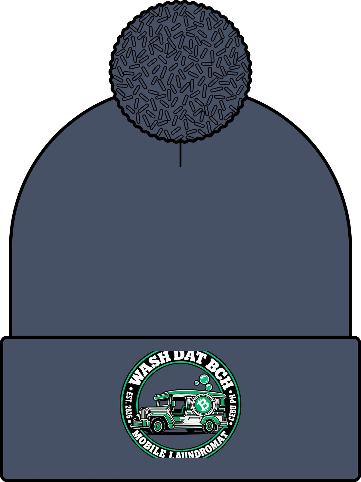 WASH DAT BCH — Rolling Laundry Badge Skullie (Green/White)
