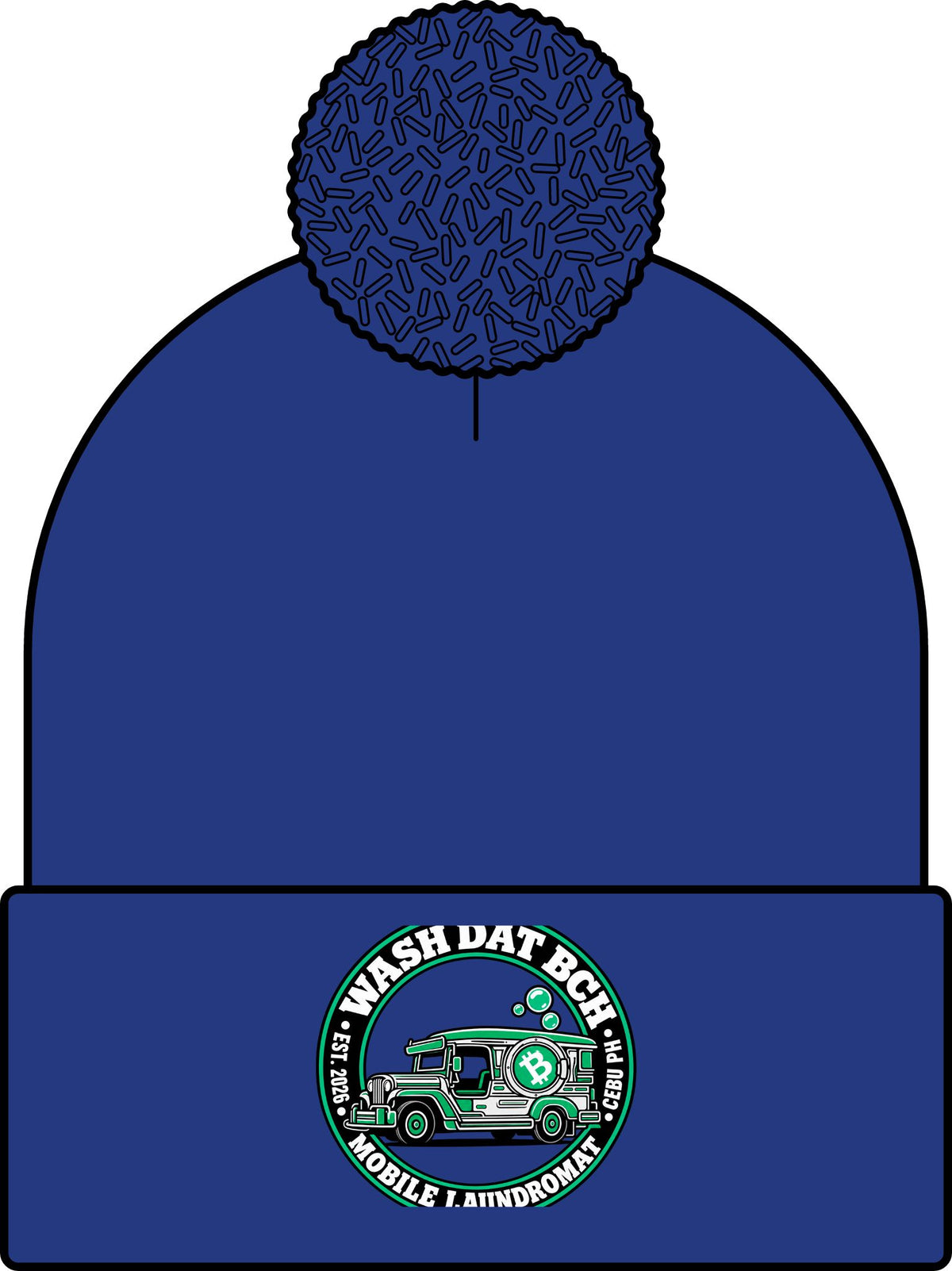 WASH DAT BCH — Rolling Laundry Badge Skullie (Green/White)