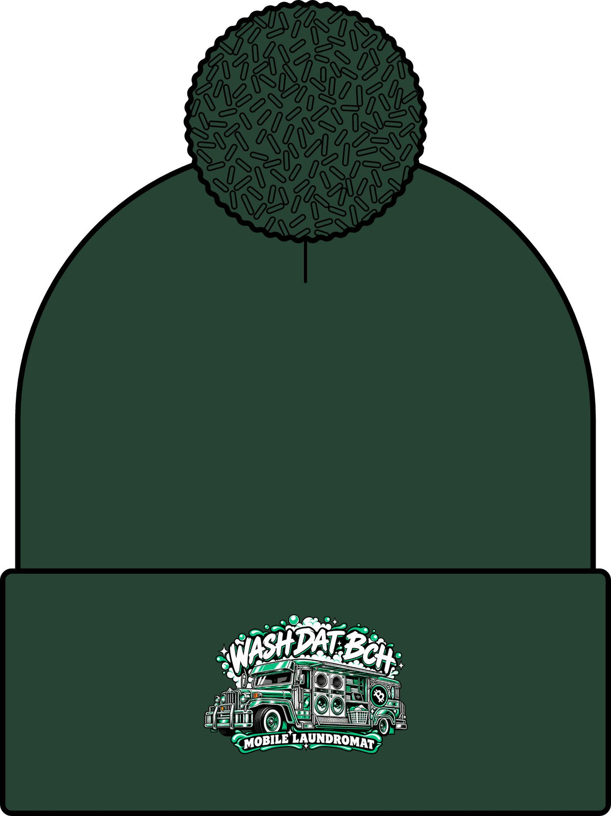 WASH DAT BCH — Inside the Jeepney Skullie (Green/White)